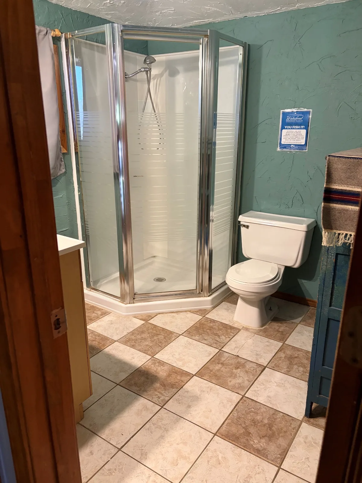 A private shower room in the bathhouse