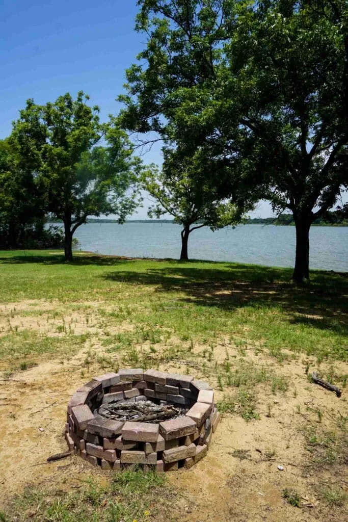 Fire pit beside the water