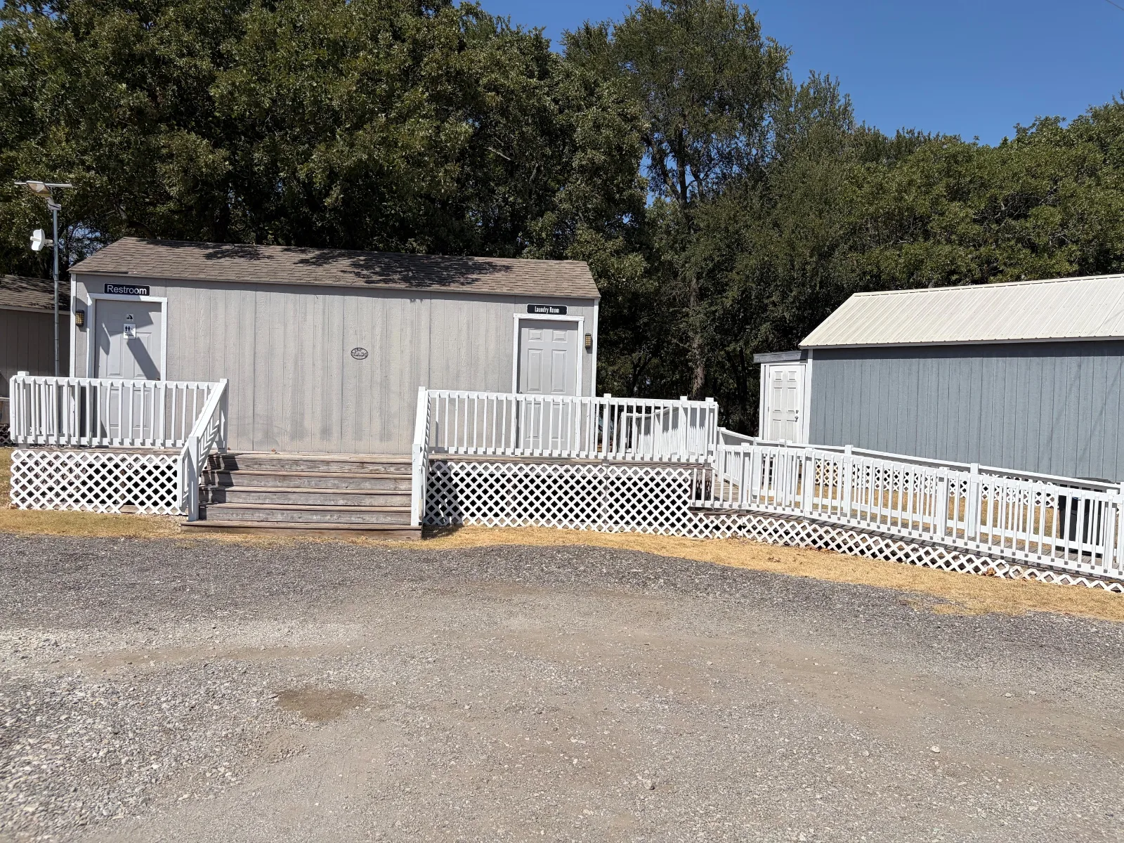 The laundry building at Waterfront Hideaway Ranch